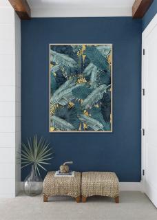 Obraz TYRKYS FOLIAGE (Dizajn farebný obraz na stenu 82x122cm.)