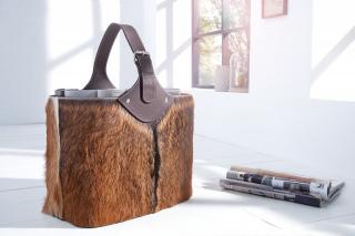 Odkladač SATCHEL (Dizajnový odkladací priestor pre časopisy pravá koža.)