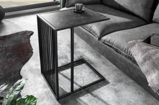 Odkladací stolík ARCHITECT BLACK (Dizajnový malý odkladací stolík kovový čierny 63cm.)