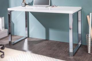 Písací stolík DESK 120 (Luxusný stolík pre notebook biely lesklý 120cm.)