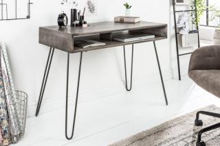 Písací stolík MANTIZO GRAY (Dizajnový stolík z masívneho dreva 100cm.)
