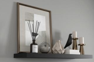 Polica Repository Black (Policový diel na stenu čierna 80cm.)