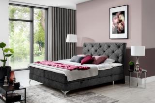 Posteľ ADEL DARK GRAY 180 (Dizajnová boxspring posteľ tmavošedá 180x200cm.)