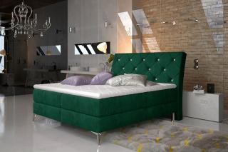 Posteľ ADEL SMARAGD 180 (Dizajnová boxspring posteľ smaragdová 180x200cm.)