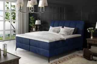Posteľ ADERITO ROYAL BLUE 180 (Moderná boxspring posteľ tmavomodrá 180x200cm.)