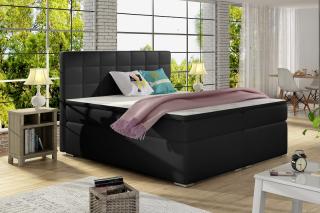 Posteľ ALICE BLACK 180 (Moderná boxspring posteľ čierna 180x200cm.)
