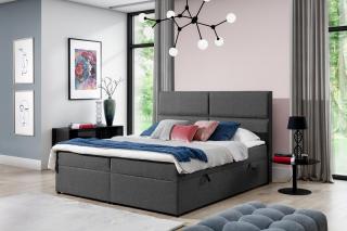 Posteľ AMBER GRAY 180 (Moderná boxspring posteľ šedá 180x200cm.)