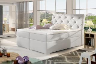 Posteľ BALVIN WHITE 180 (Dizajnová boxspring posteľ biela 180x200cm.)