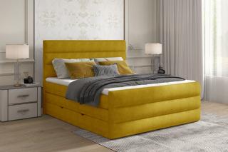 Posteľ CANDE YELLOW 180 (Dizajnová boxspring posteľ žltá 180x200cm.)