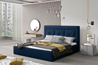 Posteľ CLOE ROYAL BLUE 180 (Moderná čalúnená posteľ tmavomodrá 180x200cm.)