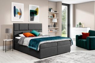 Posteľ FLORENCE GRAY 180 (Moderná boxspring posteľ šedá 180x200cm.)