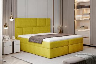 Posteľ FLORENCE YELLOW 180 (Moderná boxspring posteľ žltá 180x200cm.)