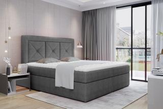 Posteľ IDRIS GRANITE 180 (Moderná boxspring posteľ šedá 180x200cm.)