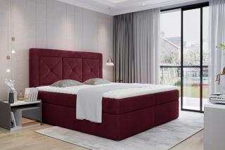 Posteľ IDRIS REDWINE 180 (Moderná boxspring posteľ bordová 180x200cm.)
