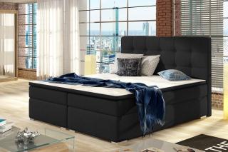 Posteľ INEZ BLACK 180 (Moderná boxspring posteľ čierna 180x200cm.)