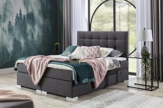 Posteľ INEZ DARK GRAY 180 (Moderná boxspring posteľ tmavošedá 180x200cm.)