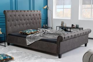 Posteľ LEICESTER DUNKEL 180 (Dizajnová posteľ tmavošedá 200x180cm.)