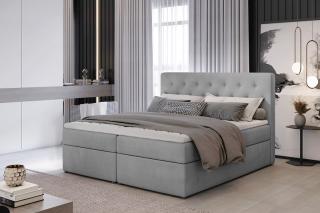 Posteľ LOREE GRAY 180 (Moderná boxspring posteľ šedá 180x200cm.)