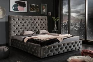 Posteľ PARISE GRAY OLIVE 180 (Dizajnová veľká posteľ šedá olivová 200x180cm.)