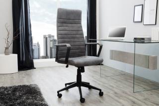 Pracovná stolička LANE GREY (Moderná stolička do kancelárie šedá.)