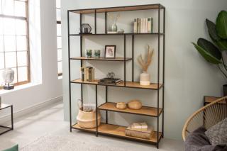 Regál BELIZE OAK BIG (Moderný regál z dubovej dyhy a kovu 185cm.)