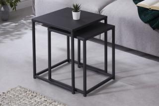 Sada stolíkov DIPALI STEEL SET (Industriálne stolíky do obývačky z kovu.)