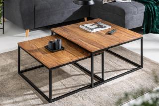 Sada stolíkov FUSSION WOOD (Sada konferenčných stolíkov z masívu a kovu.)