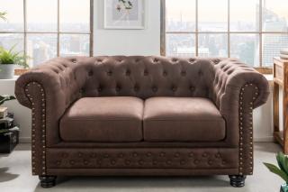 Sedačka CHESTERFIELD 2 ANTIK (Luxusná staro anglická sedačka antická hnedá 150cm.)