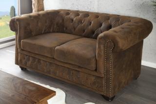 Sedačka CHESTERFIELD 2 VINTAGE (Luxusná staro anglická sedačka vintage hnedá 150cm.)