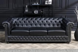 Sedačka CHESTERFIELD 3 BLACK (Dizajn sedačka čierna 205cm.)