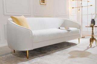 Sedačka DIVO BOUCLE WHITE (Dizajnová sedačka s plyšovým poťahom biela.)