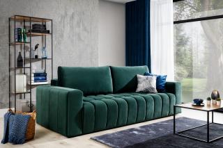 Sedačka LAZARO GREEN (Dizajnová rozkladacia sedačka v tmavozelenej farbe 245cm.)