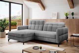 Sedačka LORELLE GRAY (Rohová rozkladacia sedačka v šedej farbe 225cm.)