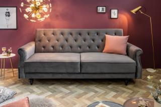 Sedačka MAISON GRAY II (Dizajnová sedačka so sklopným operadlom šedá 220cm.)