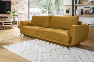 Sedačka MEGIS MUSTARD (Dizajnová rozkladacia sedačka v tmavožltej farbe 250cm.)