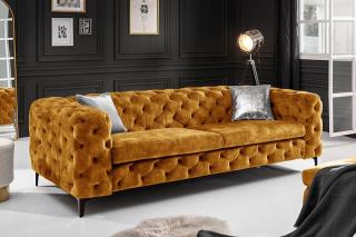 Sedačka MODERN BAROCK MUSTARD (Baroková dizajn sedačka tmavožltá 235cm.)