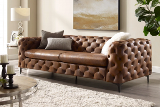Sedačka MODERN BAROCK VINTAGE (Baroková dizajn sedačka vintage hnedá 240cm.)