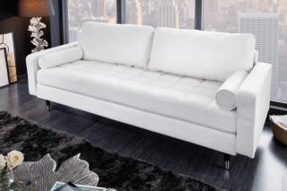 Sedačka VELVET BOUCLE WHITE (Dizajnová sedačka s plyšovým poťahom biela.)