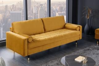 Sedačka VELVET MUSTARD (Dizajnová sedačka zamatová horčicovo žltá 220cm.)