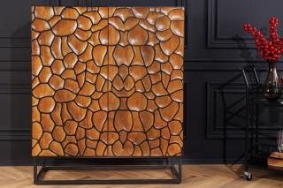 Skrinka Vulcano Brown (Dizajnová vysoká skrinka z mangového dreva.)