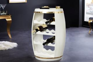 Stojan na fľaše CHATEAU WHITE (Dizajnový vysoký stojan na fľaše biely 63cm.)