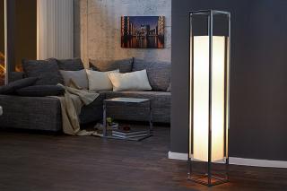 Stojanová lampa AGAPUNE (Design stojanová lampa biela/chróm.)