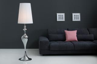 Stojanová lampa BAROCA SILVER (Stojanová lampa biela / strieborná 160cm.)