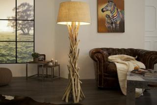 Stojanová lampa CORA (Dizajnová stojanová lampa s drevom 155cm.)