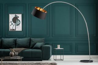 Stojanová lampa FORMA (Oblúková stojanová lampa čierna / zlatá.)