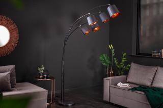 Stojanová lampa LEVEL BLACK STAND (Dizajnová stojanová lampa čierna / zlatá.)