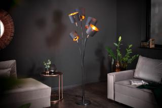 Stojanová lampa LEVEL BLACK STAND II (Dizajnová stojanová lampa čierna / zlatá.)