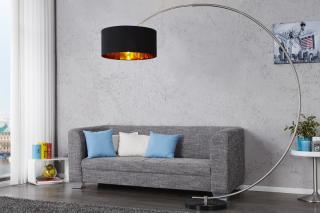 Stojanová lampa PYTHON BLACK (Design stojacia oblúková lampa čierna.)
