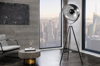 Stojanová lampa STUDIO SILVER 160 (Dizajnová stojanová lampa čierna/strieborná 160cm.)