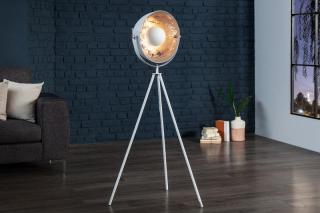 Stojanová lampa STUDIO WHITE 145 (Dizajnová stojanová lampa biela/strieborná 145cm.)